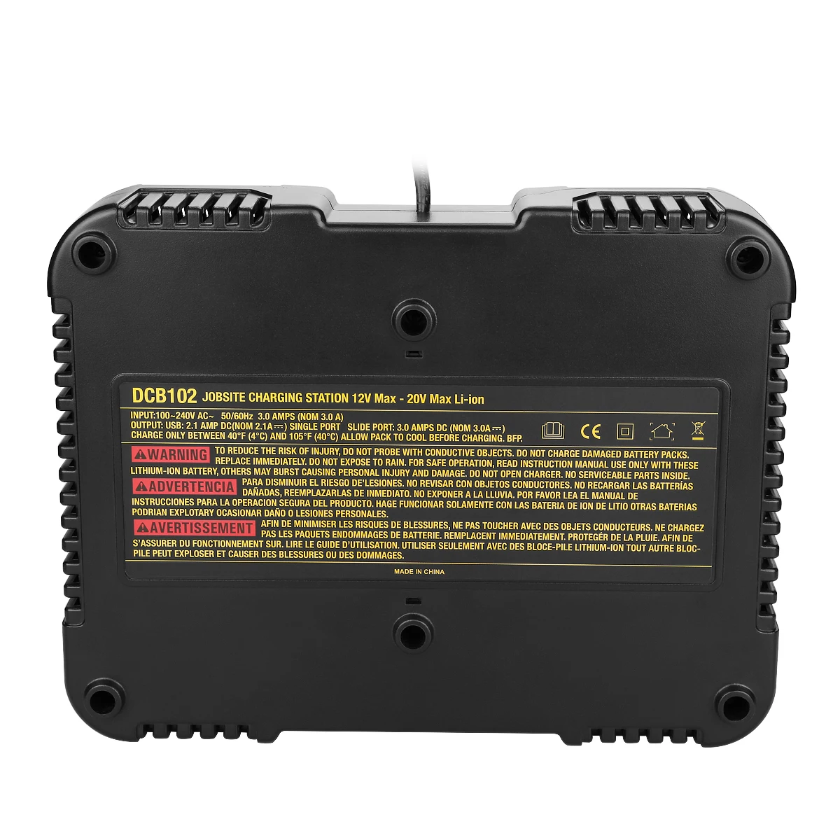 Two-groove 3A charger 100v-240v 50/60hz 120W is suitable for dewalt 12v-20v/lithium battery