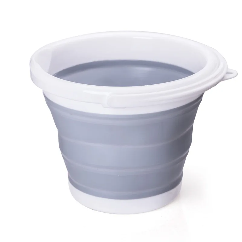 Plastic Foldable Bucket Portable Outdoor Fishing Bucket soft TPR Collapsible Cleaning Bucket