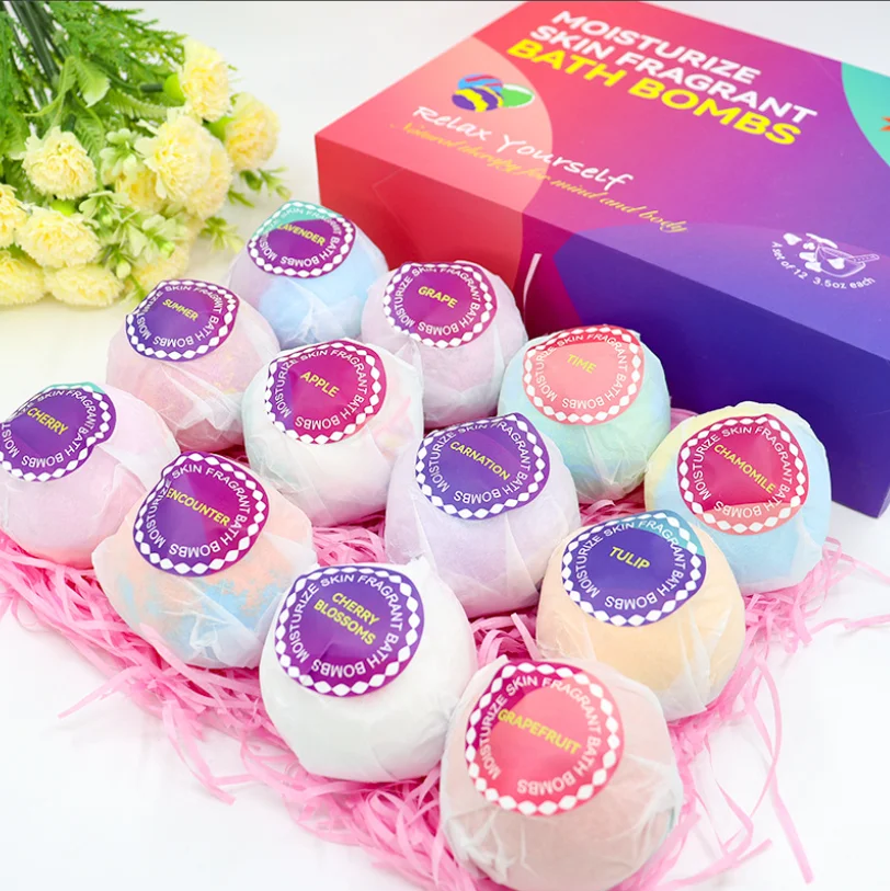 Hot Sale Custom Bath Salts Ball Natural Vegan 100g Organic Bath Bombs Set Fizzies Bath Bomb Organic