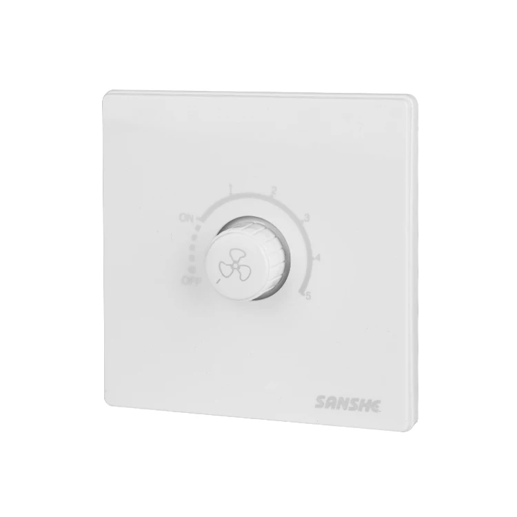 SANSHE high quality S8 series 86mm*86mm wall electrical light dimmer controller switch and fan speed regulator switch