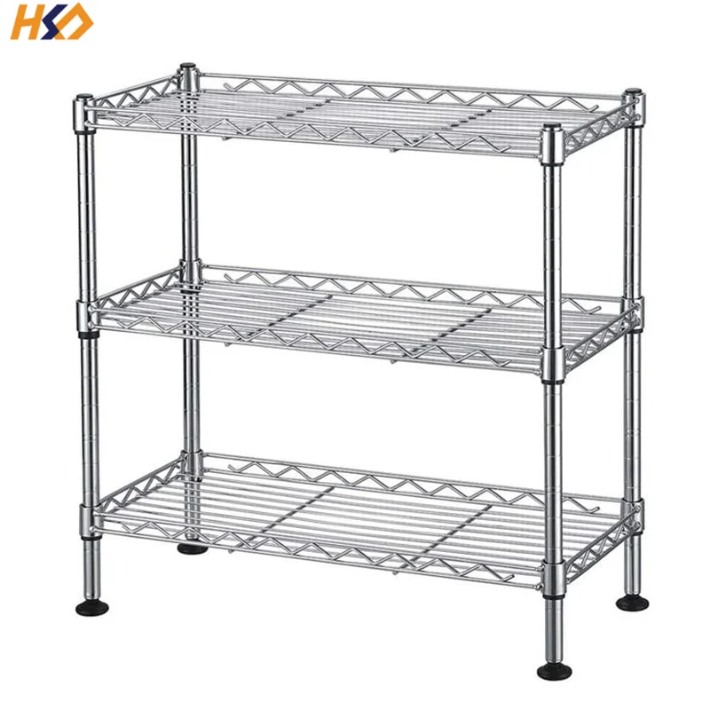 4 Tiers Light-Duty Supermarket Kitchen Retail Store Commodity Wire Metal Shelf