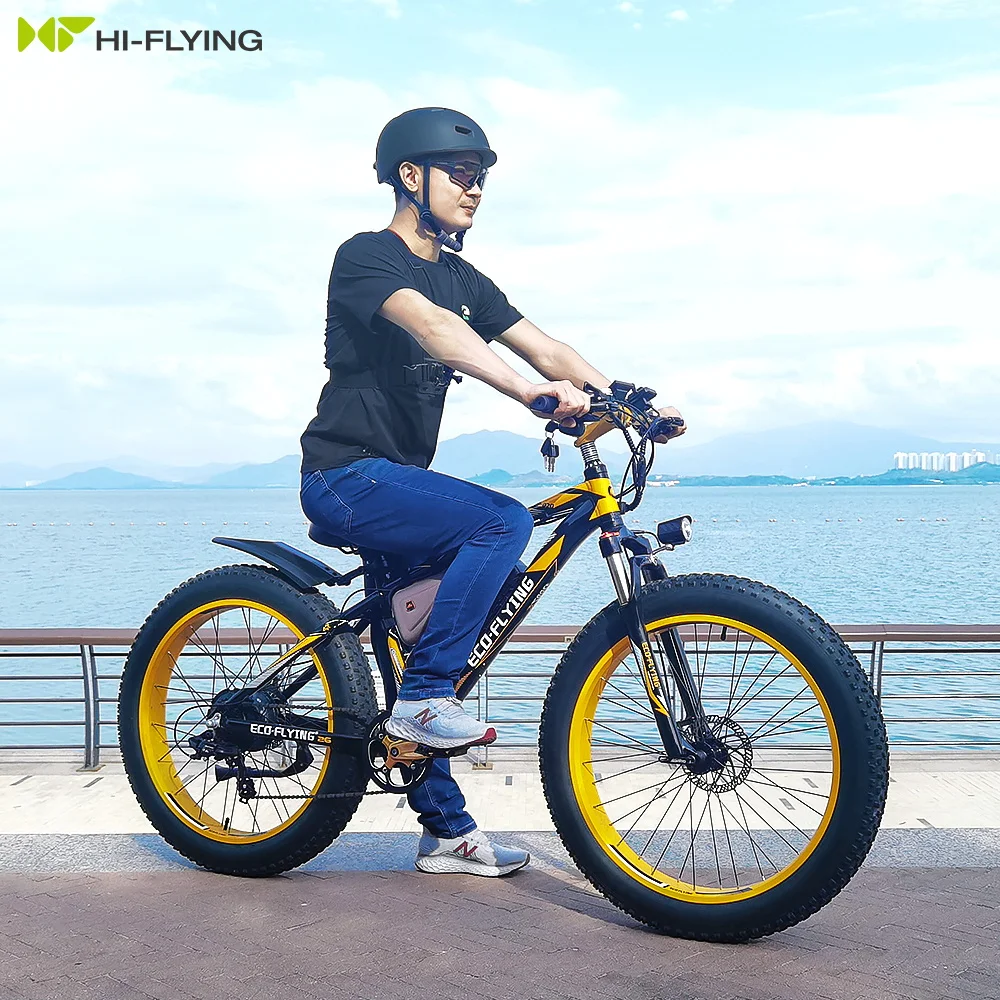 EU/UK Eco-flying mtb 26 inch spoked wheels fat tire electric mountain bicycle 1000W off road electric bike