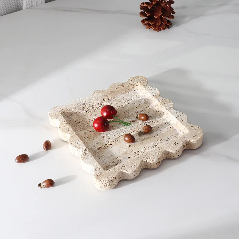 Italian Dressing Room Jewelry Mat Home Decor Natural Marble Coaster Cup Tray for Living Room