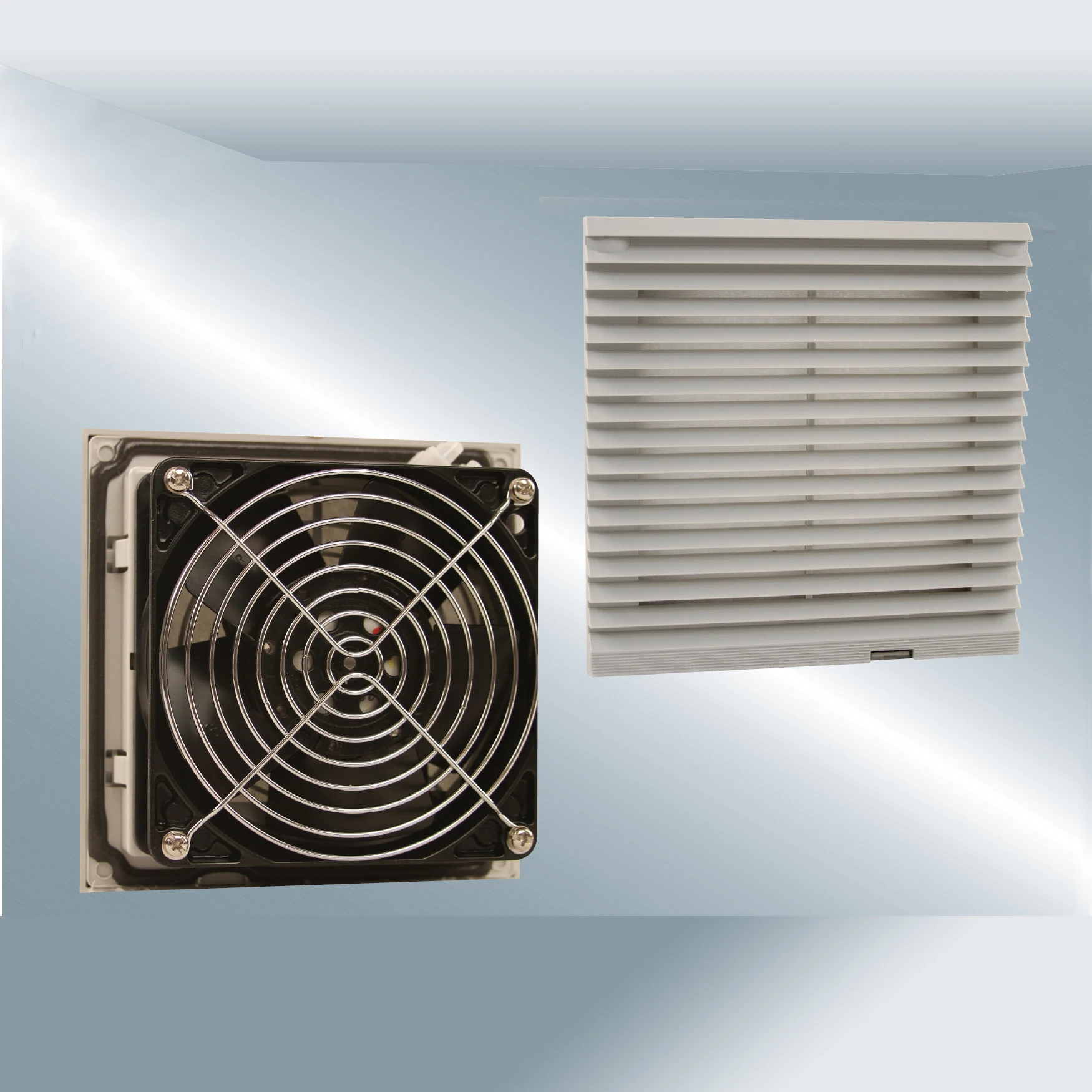 FILTER VENTILATION SHUTTERS WITH FAN Ventilation and heat dissipation for electrical cabinets