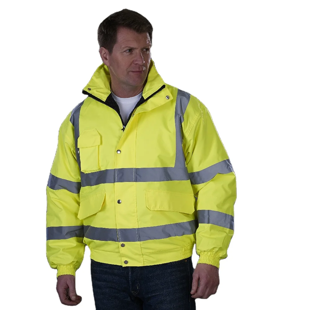 Hi Visibility Reflective Safety Work Clothes Construction Security Workwear Jacket Parka Breathable Waterproof Hooded Uniform