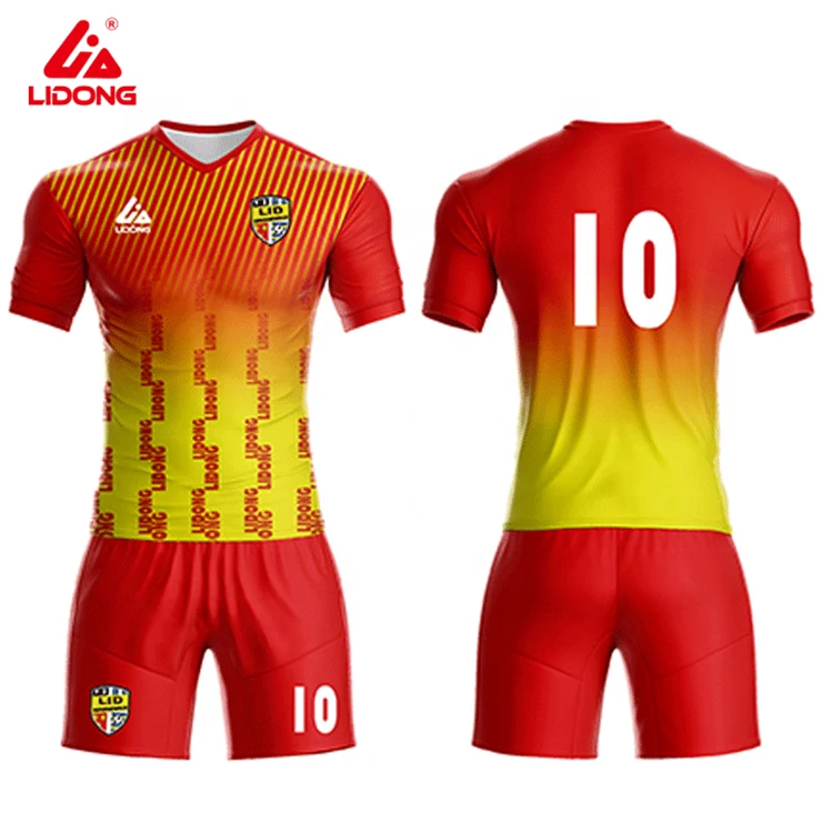 Wholesale Quick Dry Polyester Football T-shirts Custom Club Mens Soccer Jerseys Set