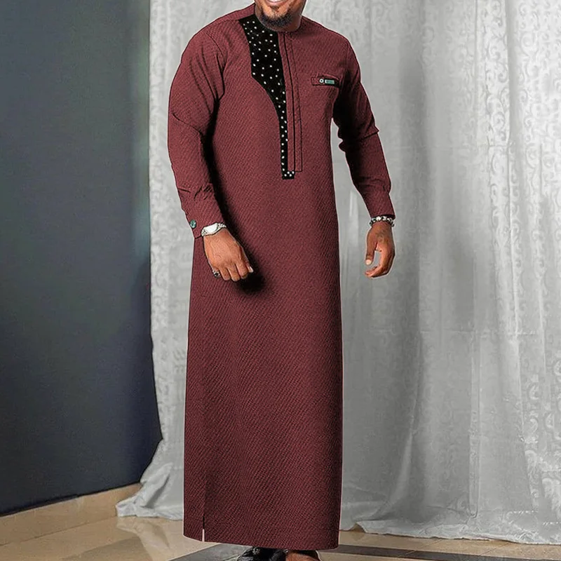 JH New Fashion Wholesale African Clothing Traditional Stripe Plaid Design Shirts Long Sleeve African Men Dress