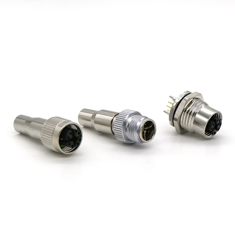 Binder circular waterproof M5 M8 M12 sensor connector 3 4 5 6 8 12 17 pin plug socket panel mount Overmould Cable