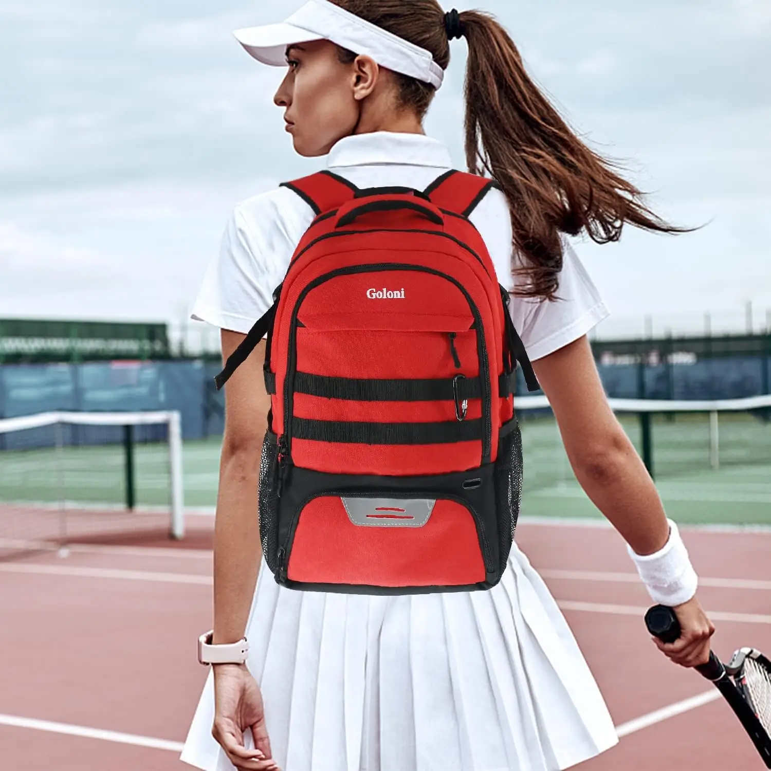 Large Tennis Bag Backpack Men Women to Hold 2 Rackets with Separate Shoe Space for Tennis Pickleball Squas