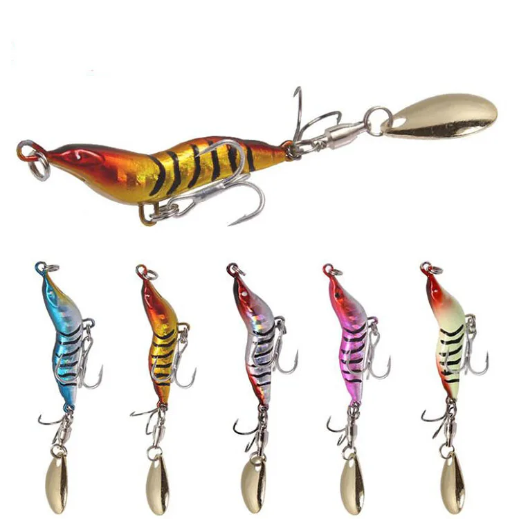 WEIHE 9g 15g 22g 30g metal vib fishing bait shrimp lure with spoon artificial fishing wobblers