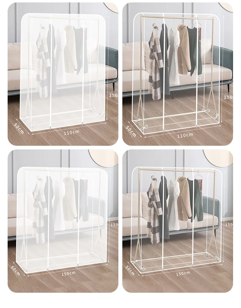 Прозрачная вешалка для одежды, Пыленепроницаемая вешалка для одежды, Прочная вешалка на молнии для одежды, водонепроницаемые защитные мешки для хранения одежды