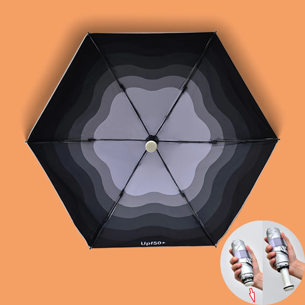 Small batch customization Full plate printing 5 folding UV protection Pocket super tiny umbrella Agile supply chain