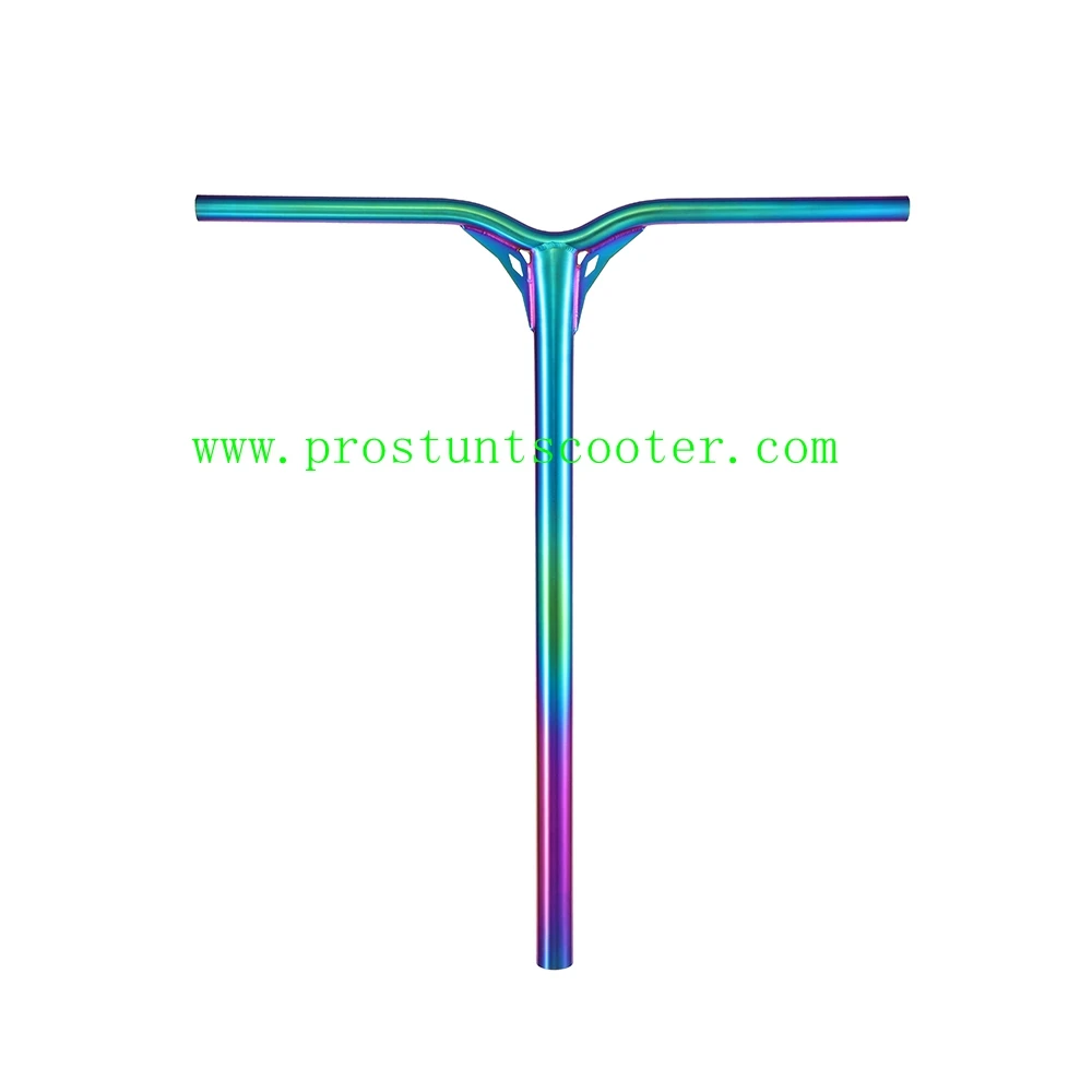 Huoli Custom Neo Chrome Y-Shaped Gold Scooter Bars Titanium Chromoly Stunt Scooter Bars ISO Certified for Kick Scooters
