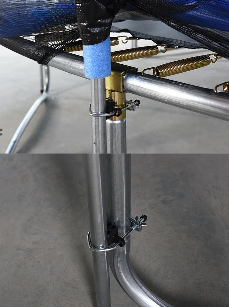 Zoshine 6/8/10/12/14FT Blue Round Outdoor Trampoline Anti-rust Coating Boys Girls Sports Fitness Trampoline