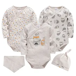 5pcs Wholesale newborn baby clothes natual cotton 0-3months infants baby girl boys clothing set baby gift set without box