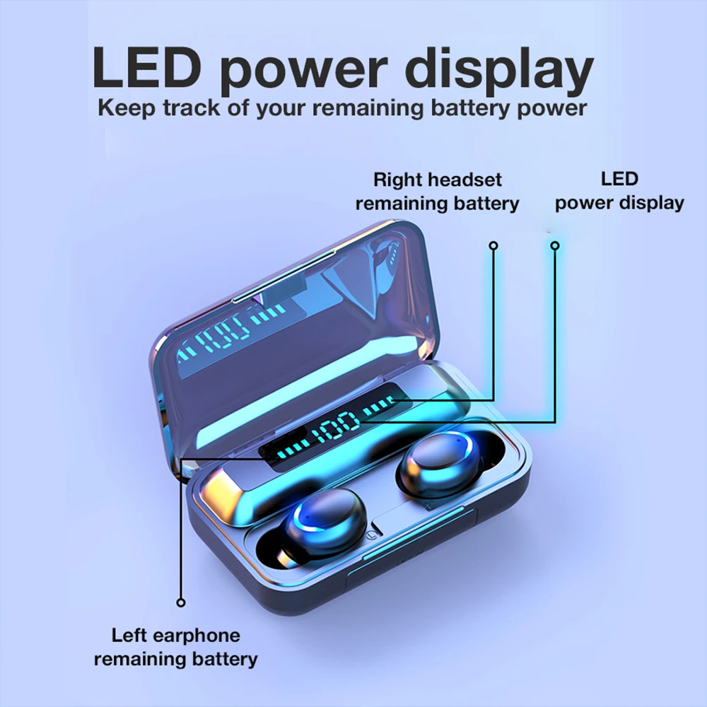 2 в 1 powerbank наушники fone de ouvido sem fio bt 5 0 hifi водонепроницаемые портативные спортивные беспроводные tws