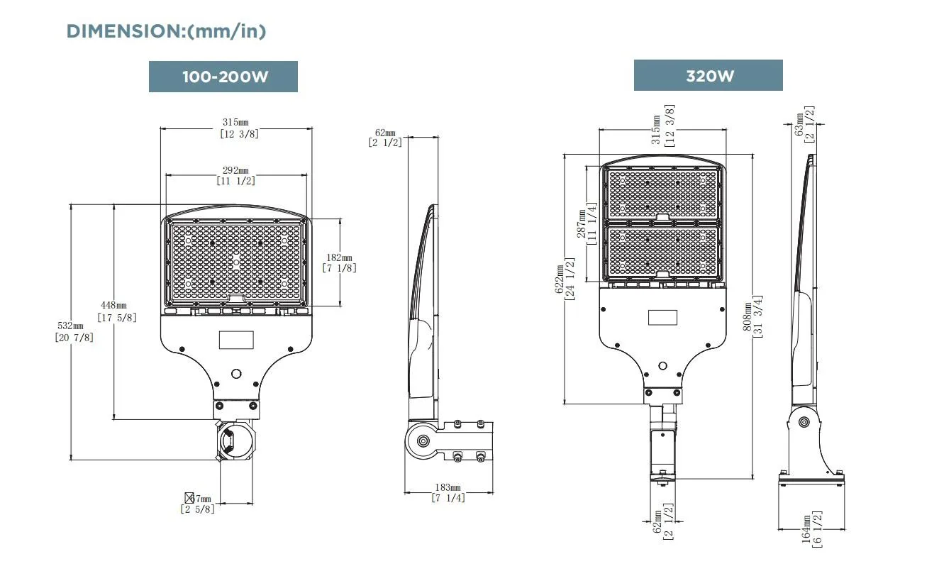 Shoebox  Area Light 2022 New Modern Waterproof Outdoor Parking Lot Park Light Garden Street  Led Shoebox Light Kit
