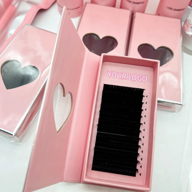 Cashmere Lash Extensions Tray 02 0.03 0.05 Premium Matte Black Volume Lash Trays Wholesale 8 25 Eyelash Extension Supplies