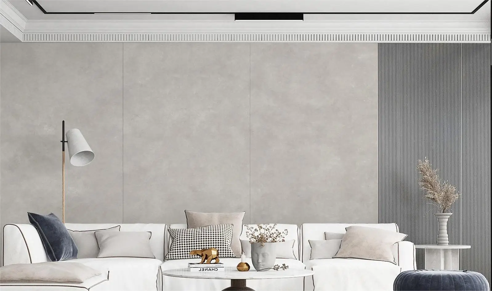 Bellamo micro cement rice apricot of porcelain slab and sintered stone 2.88qm for Tv,sofa background,bathroom sinks and basins