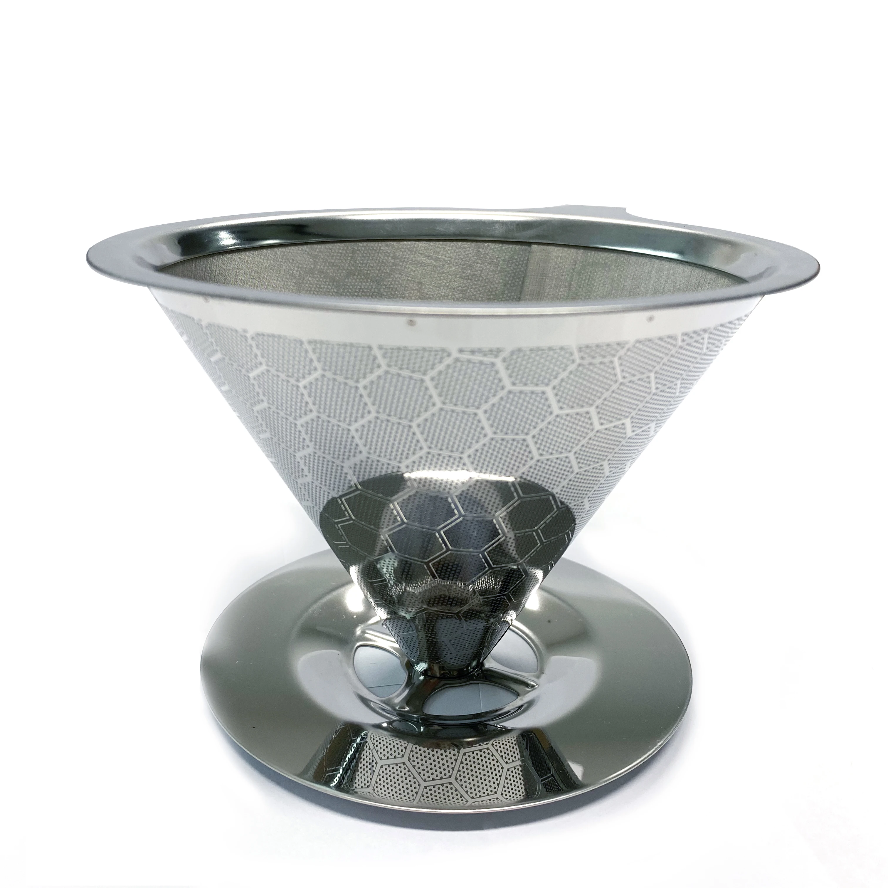 Reusable Double Layer 304 Stainless Steel Coffee Filter Holder Pour Over Coffees Dripper Kitchen Gadgets Tea Filter Basket