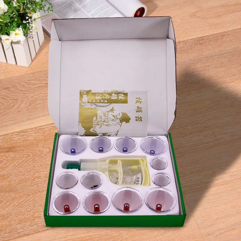 12 Cupping Set  Plastic China Disposable Chinese Traditional  Suction Cups  Set Kit Hijama Without Fire  Massage Cupping
