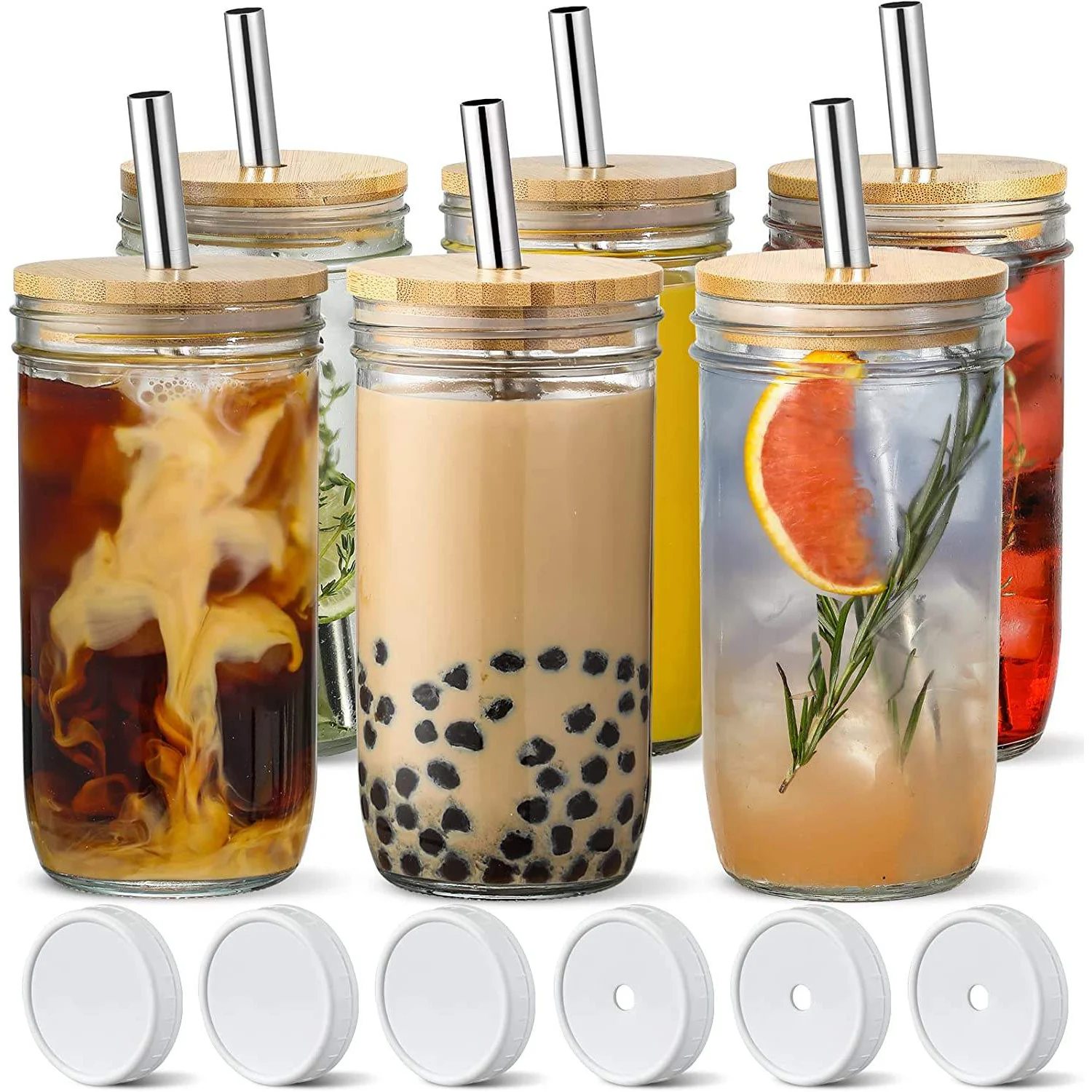 Custom Reusable 16oz 20oz 24oz Beer Can Shaped Drinking Glasses Bottle Bubble Tea Cup Wide Mason Mugs With Lid and Straws