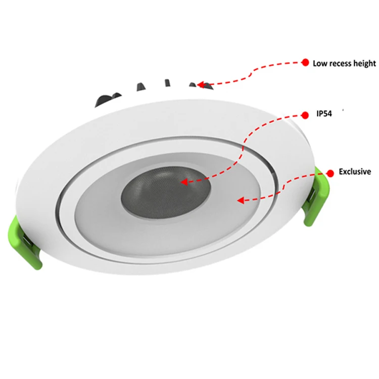 Slim Round Led Aluminum Surface Hotel Recessed Led Downlight Adjustable 8w 9w 11w 12w Led Lamp Down light