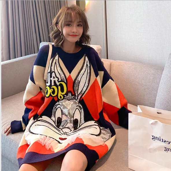 
Wholesale sweater women pullover autumn cartoon loose plus size Maternity sweater 