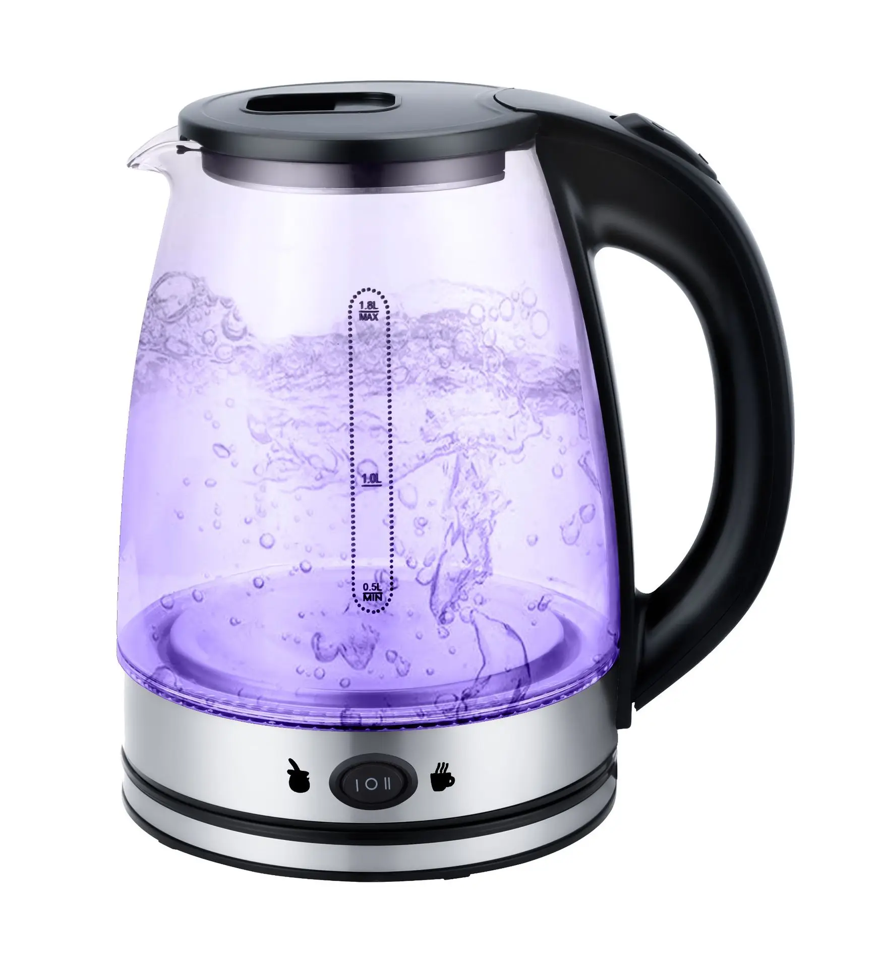 Glass Electric Kettle Hot Water Boiler 1.5 Liter Borosilicate Glass  Auto Shut Off Water Heater Kettle for Coffee & Tea Maker