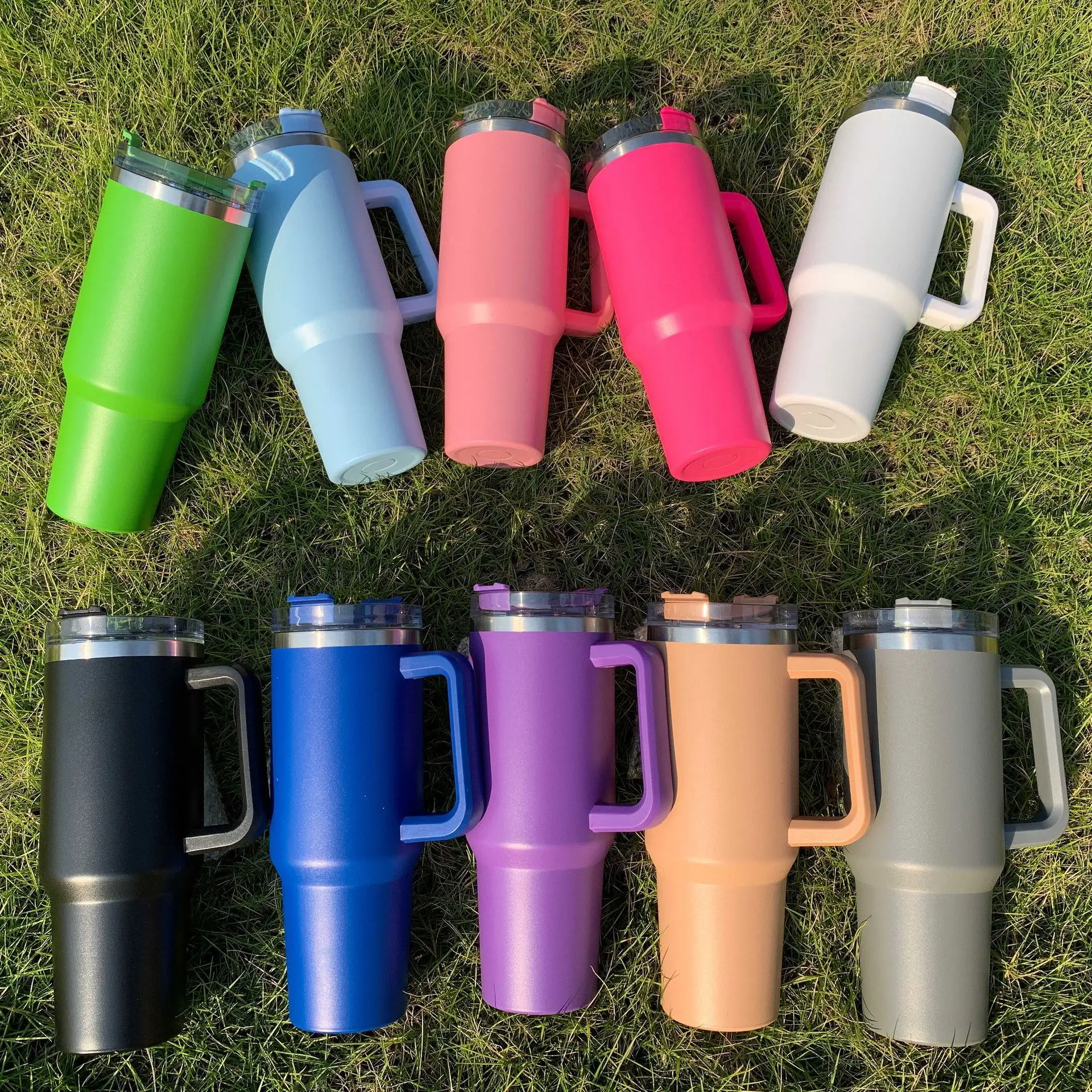 Wholesale Custom color stainless steel vacuum straw cup insulated tumbler cup with lid