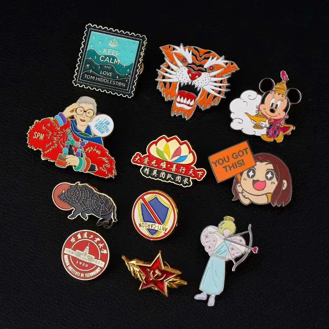 Custom hollow company pin badge maker online