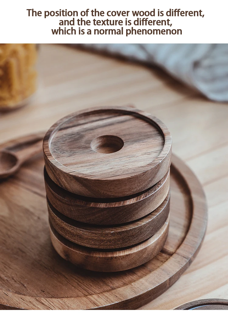 Kitchen Accessories Mason Spice Jar Food grade Borosilicate Glass Storage Jars With Airtight Acacia Wooden Lids