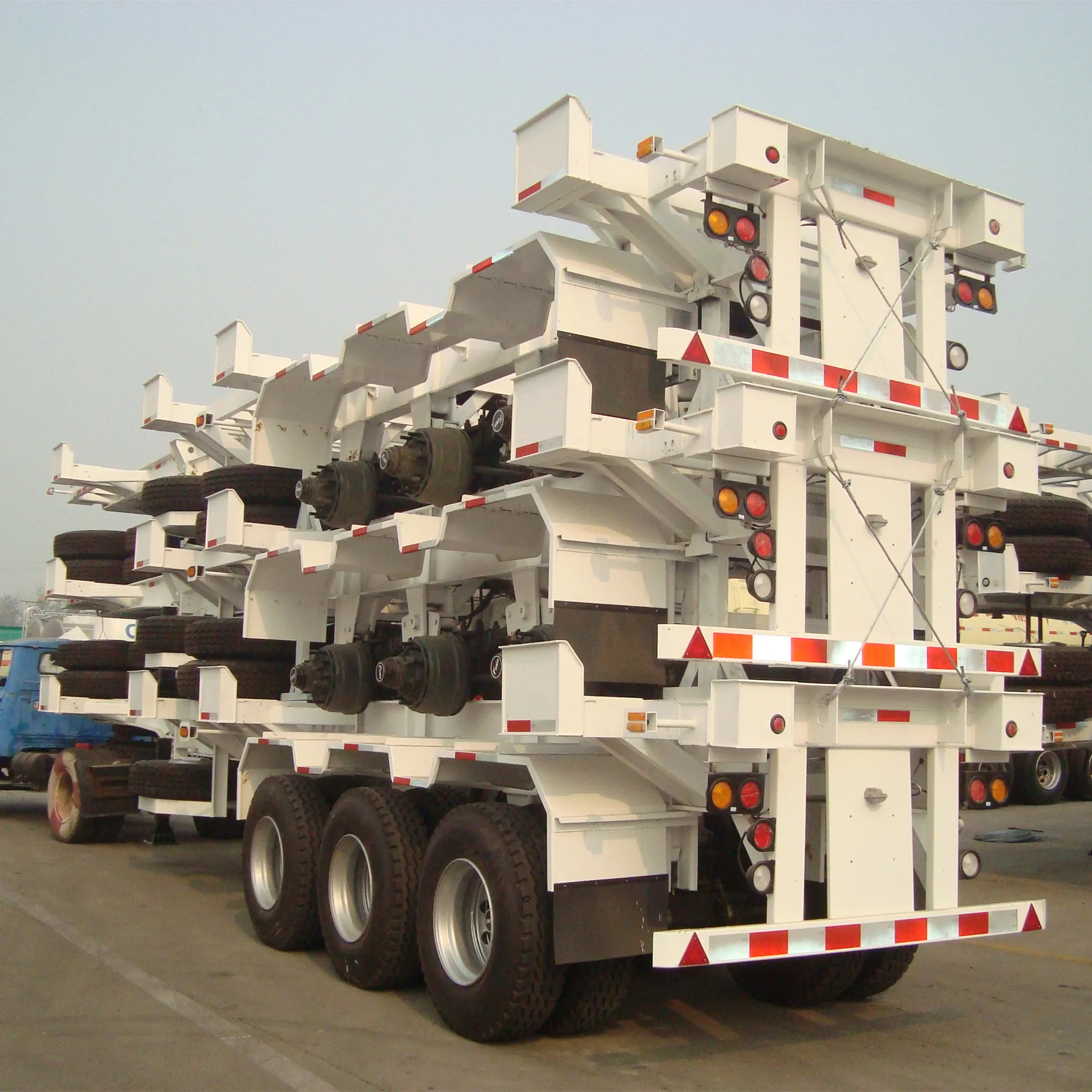 3 Axles 40ft container skeleton chassis semi trailer container trailer for sale