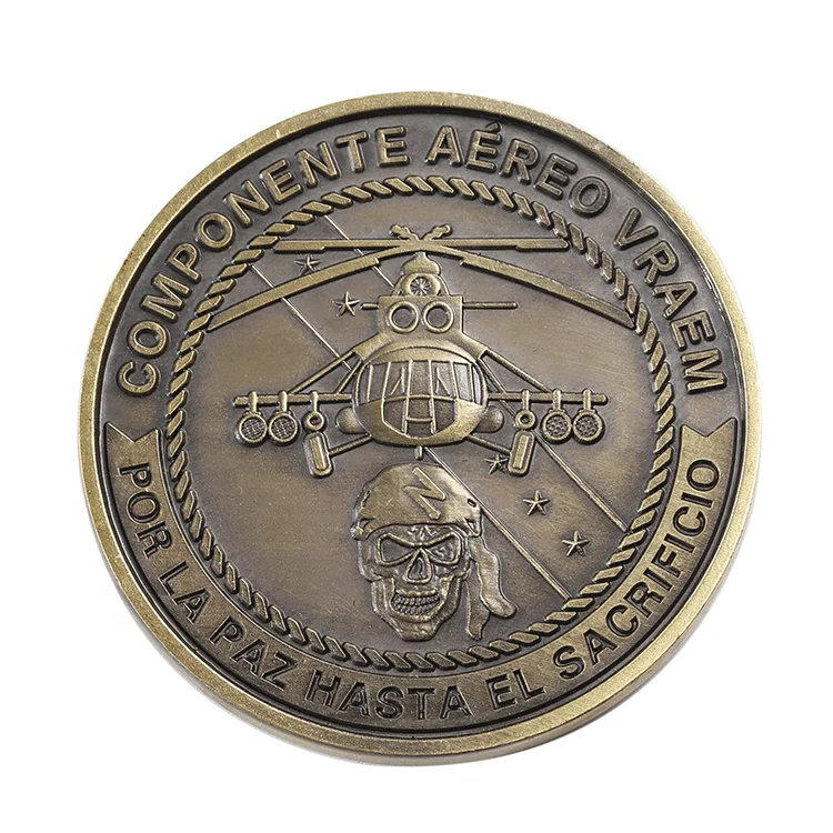 Shaunghua Made 3D Bronze Coin Customize Engraved Double Sided Metal Medal Custom Souvenir coins Antique copper challenge coin