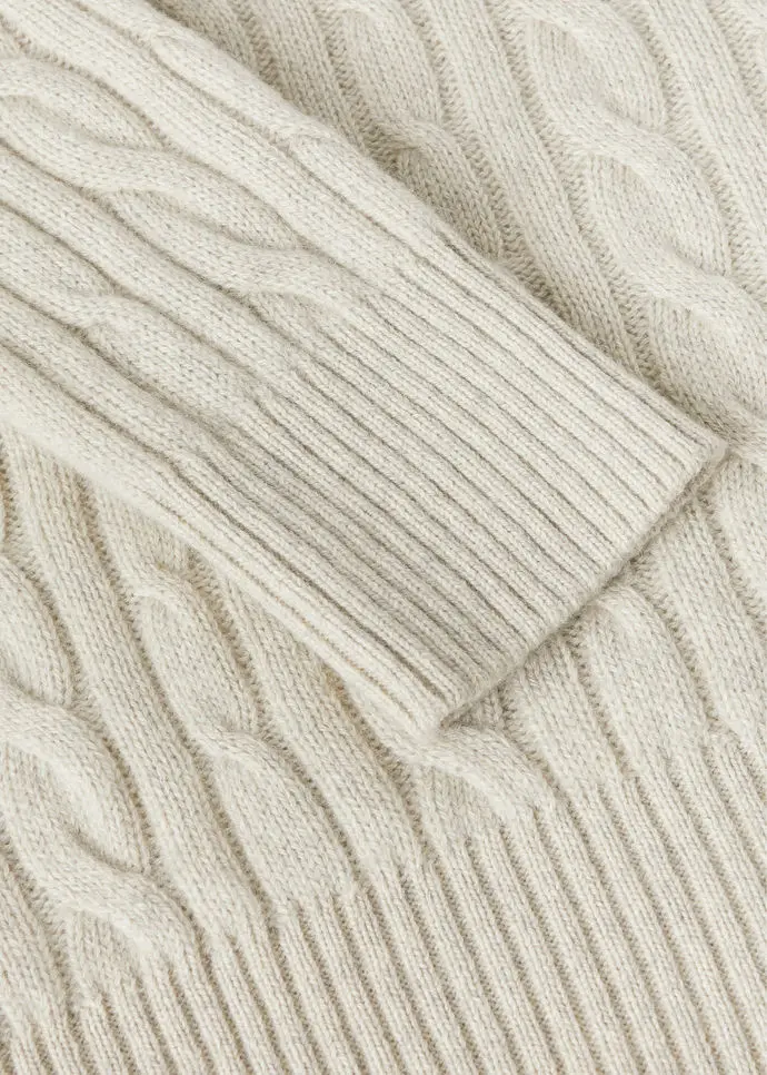 Classical style big cable knit cashmere men sweater