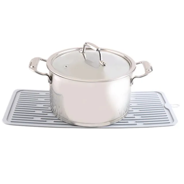 47*21cm Bpa Free Recyclable Heat Resistant Mat Silicone Dish Drying Mat Durable Silicone Drain Mats & Pads