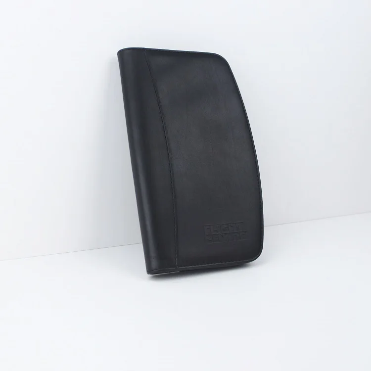 
Top tear black personal vinyl zipper checkbook cover 