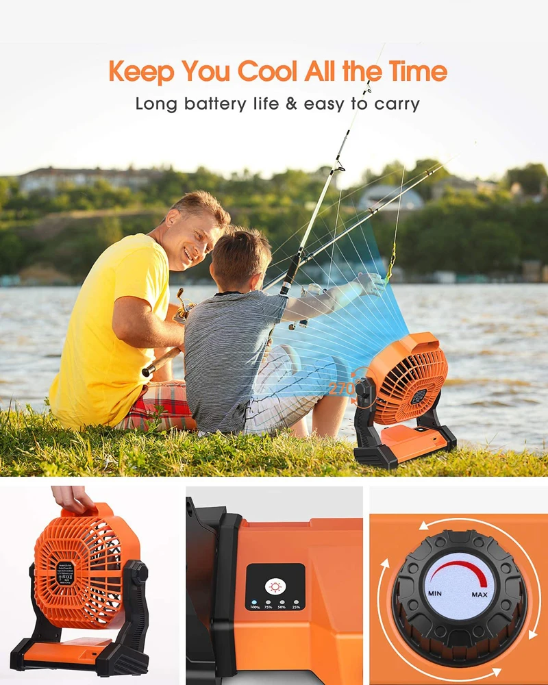 Portable Camping fan LED lantern Ceiling Fans USB Rechargeable Lamp with Hanging Hook Outdoor Bedroom Home Travel equipment