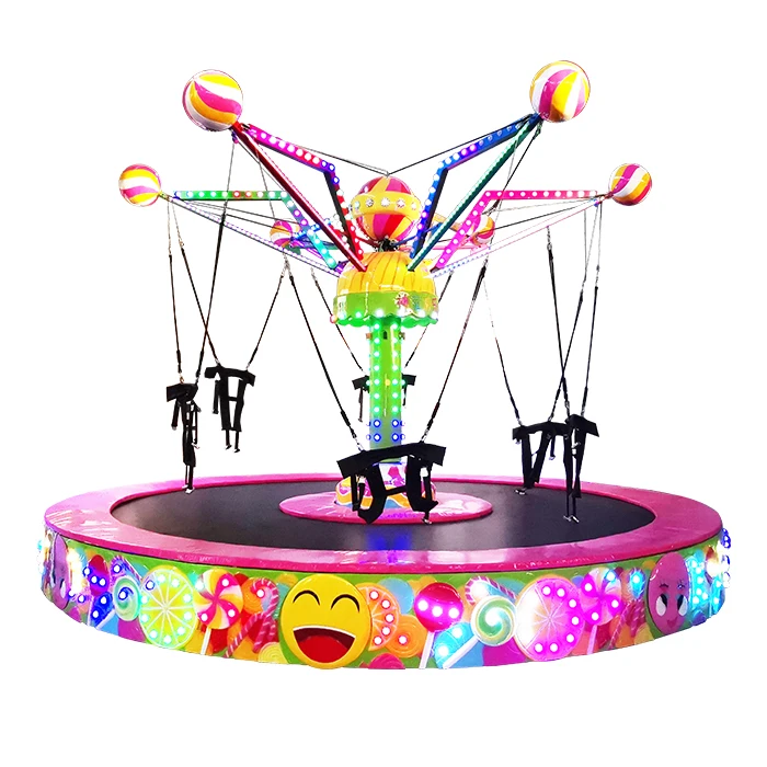 Playground Amusement park rides  Rotating Trampoline Jumping Bungee Rides Outdoor For Kids