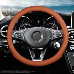 Flexible Not Easy Aging And Anti-skid Car Genuine Leather Wholesale Steering Wheel Cover