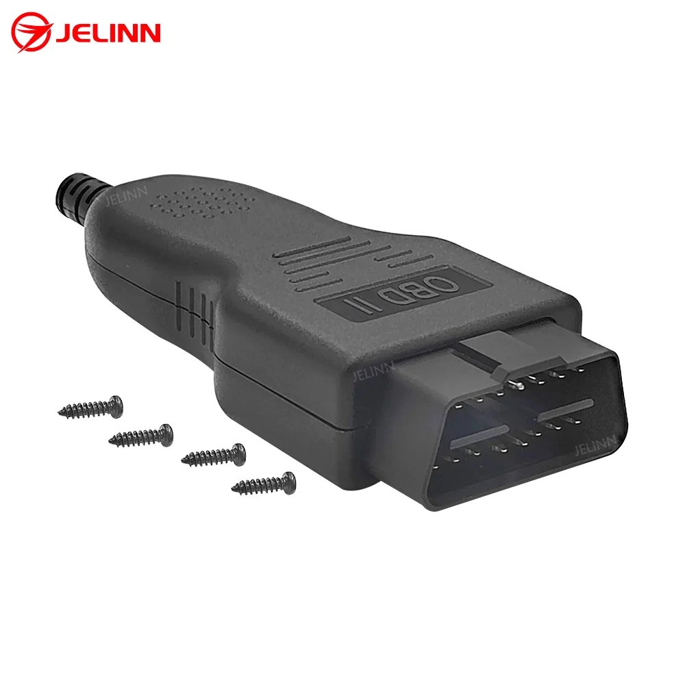 OBD2 Cover Housing Case and OBD 2 Male Connector with Right Angle Pins