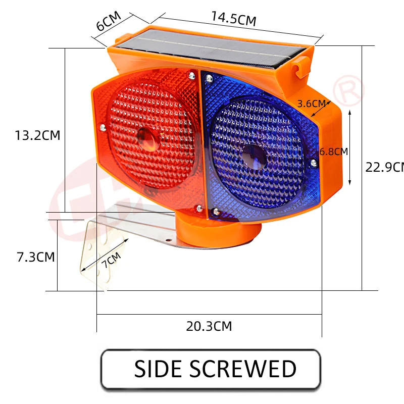 High Intensity LED Solar Traffic Signals Flashing Safety Warning Light Cone Barricade Light