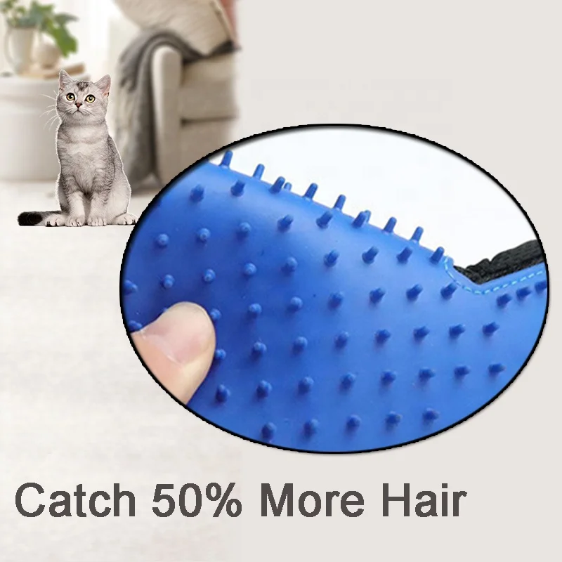 pet grooming gloves Cat Gloves Pet Dog Brush Pet Double Sided Gloves Comb Cleaning Grooming Cat Hair Remover