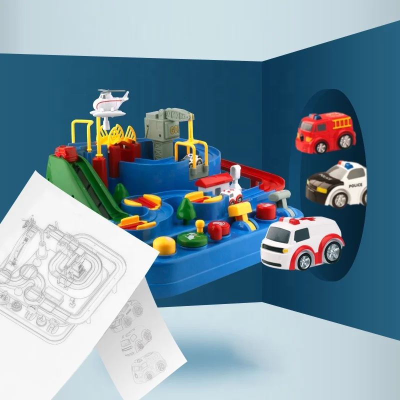 Tik Tok Same Adventure Car Kids Slot Toy Big Train Set Race Tracks Rail Car Adventure Railway Track Toys For Kids Game