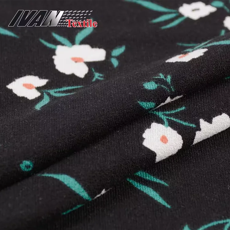 Superior Performance Knitted Jersey Floral Printed Spandex Rayon Fabric