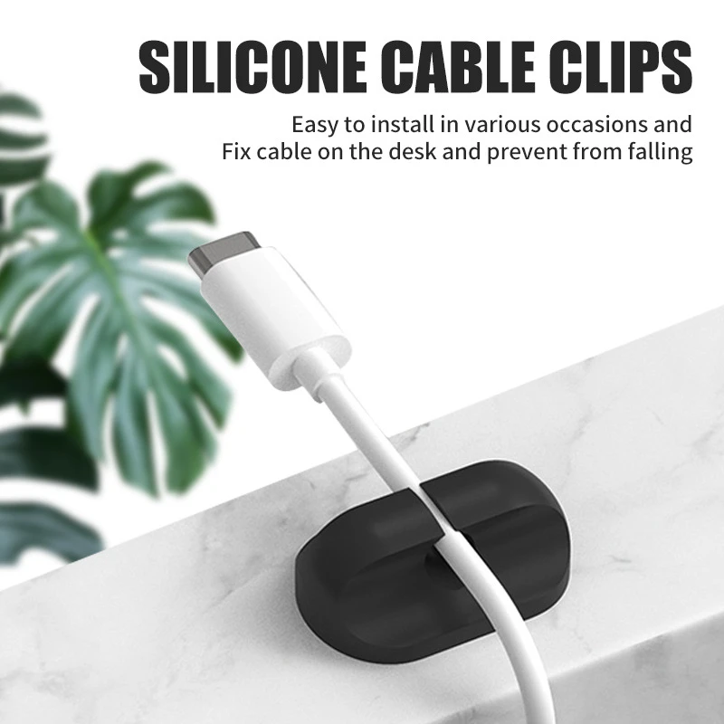Silicone Cable Organizer USB Data Cable Winder Flexible Cable Management Cord Clips For Mouse Headphone Earphone Car Wire Holder