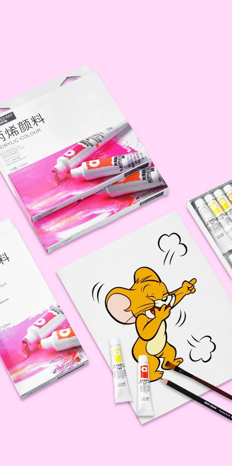 Art Supplies 12 Ml Tube Acrylic Paints Set For Painting