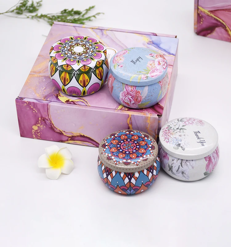 2023 New Trends In Europe And America soy wax travel gold/silver/black tin candle for home decor