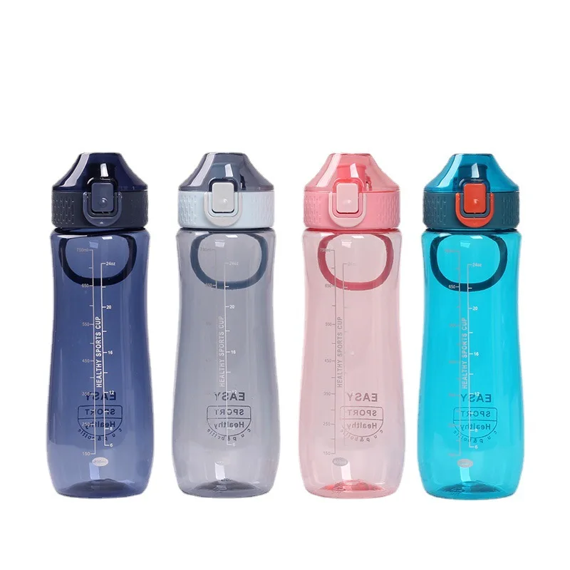 800ML One-Hand-Opening-Lid With Handle Plastic Water Bottle Watertight Sustainable Bottle Sport Weightlifting Water Bottle