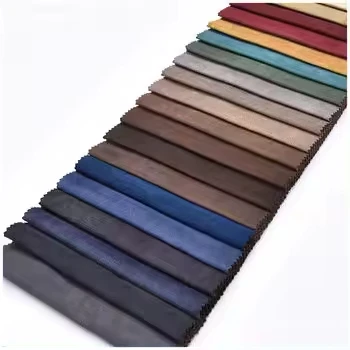 Wholesale 340 GSM 100%Polyester Material Suede For Upholstery Sofa Fabric